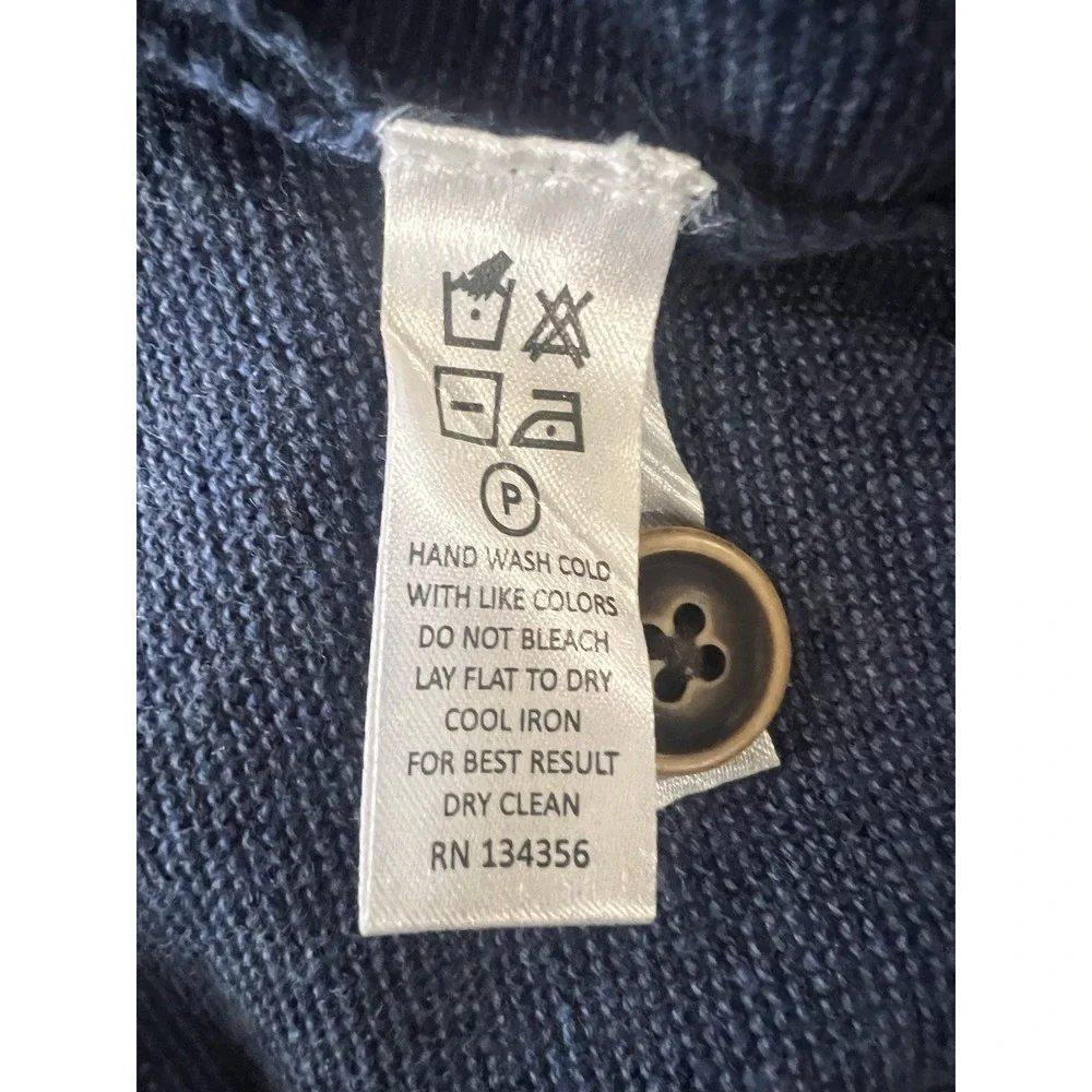 Maker & Company Clothier Merino Sweater Mens Extra Large XL Blue‎ 1/4 Button